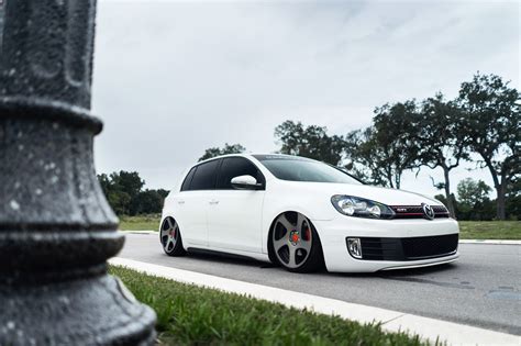 Stanced Vw Golf On Air Suspension With Unique Rotiform Rims — Gallery