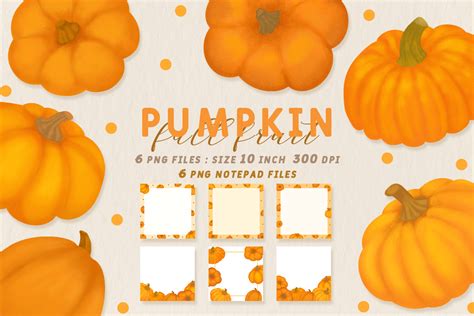 Pumpkin Fall Clipart Autumn Banner Graphic by moccameen · Creative Fabrica