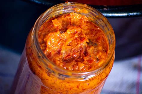 Freshly Cooked Ajvar In The Glass Jar Stock Image Image Of Snack