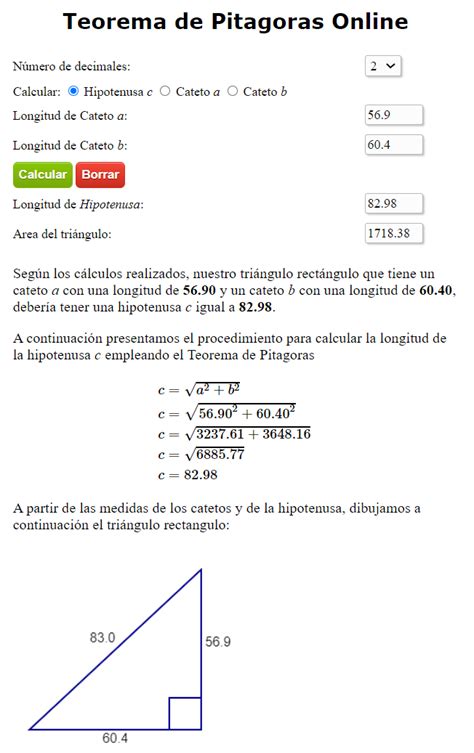 Calculadora Teorema De Pitágoras Online Paso A Paso Didactalia