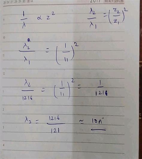 The Wavelength Of First Line Of Lyman Series In Hydrogen Atom Is 1216 A