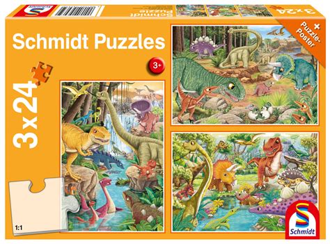 Puzzle Dinozaury 3 X 24 El Schmidt Sklep EMPIK