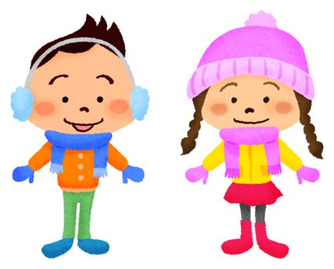 Children in winter clothes | Free Clipart Illustrations | Japaclip