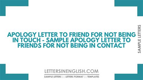 Friend Apology Letter - Letters in English