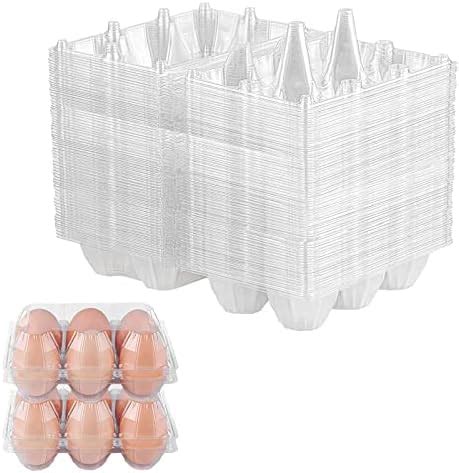 Amazon 60 Pack Plastic Egg Cartons Cheap Bulk One Dozen Clear