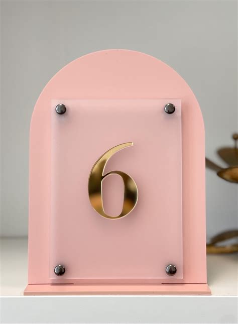 Nude And Frosted Acrylic Arch Table Numbers Frosted Acrylic Sign Arch Table Numbers Wedding