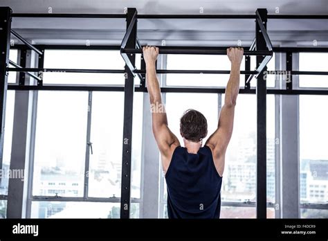 Fit Man Doing Pull Ups Stock Photo Alamy