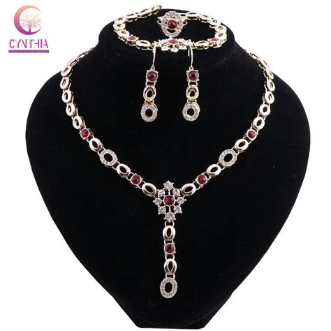 Fashion Trendy Nigerian Wedding African Beads Jewelry Sets Crystal