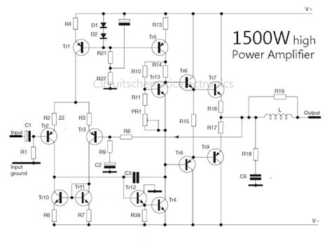 1500 Watt High Power Amplifier Electronic Circuit