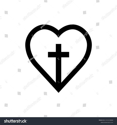 Heart Christian Cross Inside Christian Symbol Stock Vector Royalty