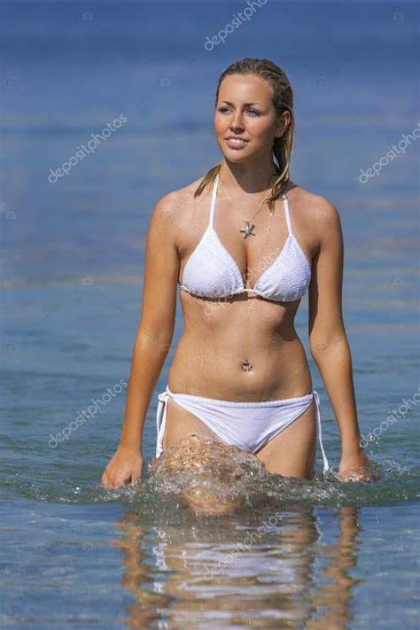 Beautiful Bikini Woman At Beach Stock Photo By Dmbaker