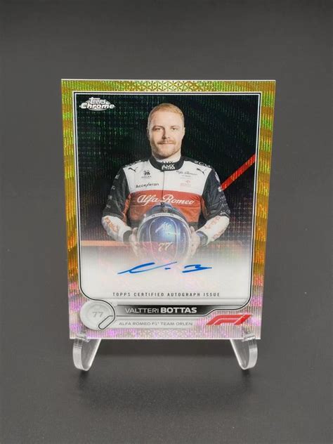 Topps Chrome Formula F Valtteri Bottas Gold Wave Auto Cac