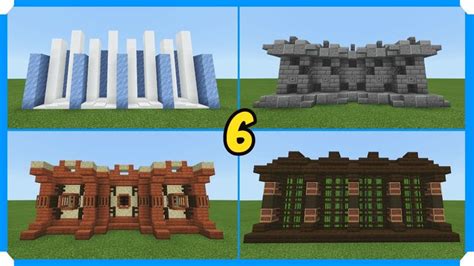 10 Minecraft Wall Designs In 100 Seconds #6 [Minecraft Bedrock Edition ...