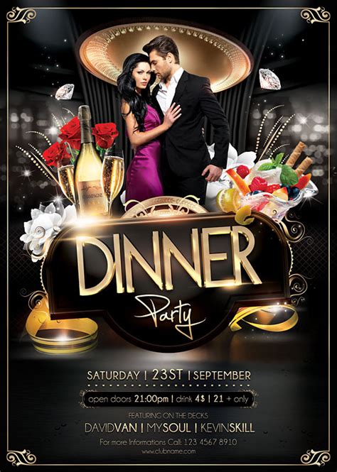 Dinner Party Flyer Template On Behance