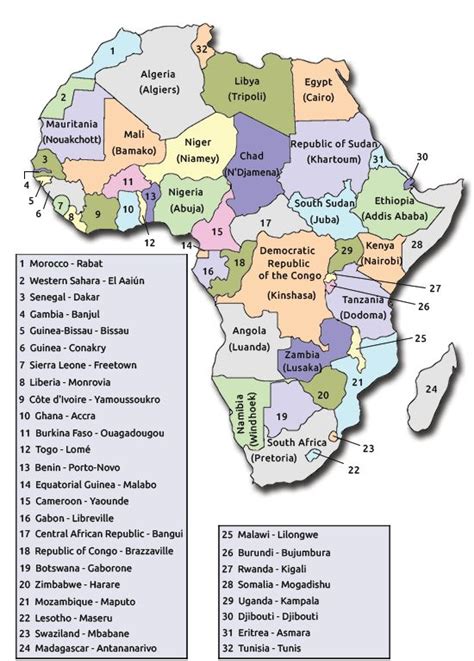 Printable Map Of African Countries