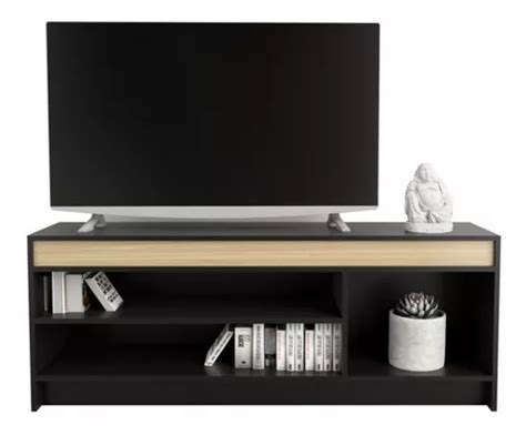 Mesa De Tv Led Springwall Open Rack De M Prateleira Elm Black