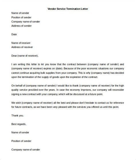 9 Service Termination Letter Templates Word Pdf Free And Premium