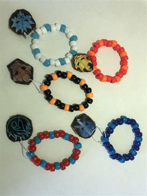 I made some ninja bracelets! And I know I totally forgot Lloyd, oops ...