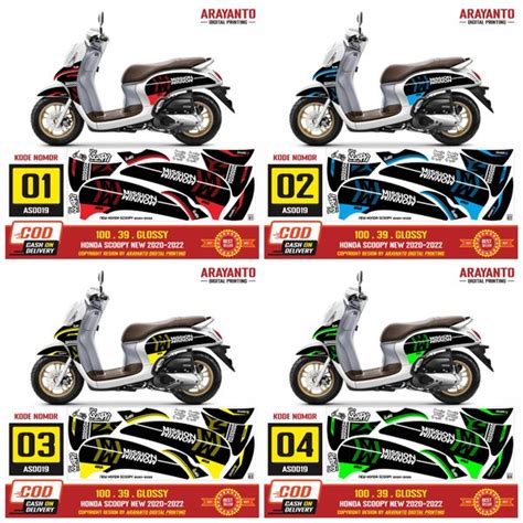 Jual Stiker Striping Honda Scoopy New 2020 2022 Variasi Decal AS0019