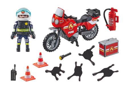 Playmobil Action Heroes Pompier Et Moto Playmobil Action