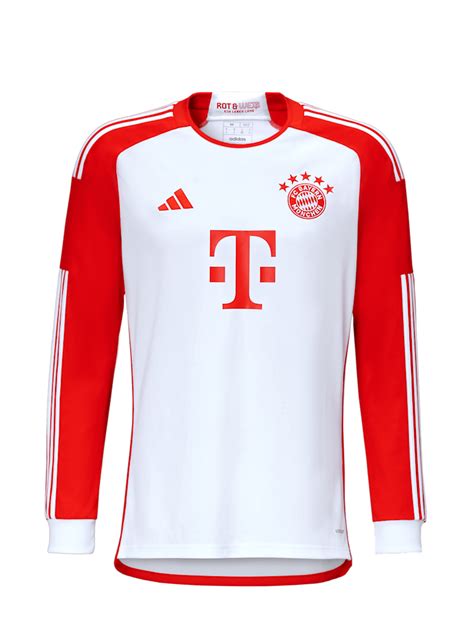 Kinder Long Sleeve Home Jersey 23 24 weiß Official FC Bayern Munich Store