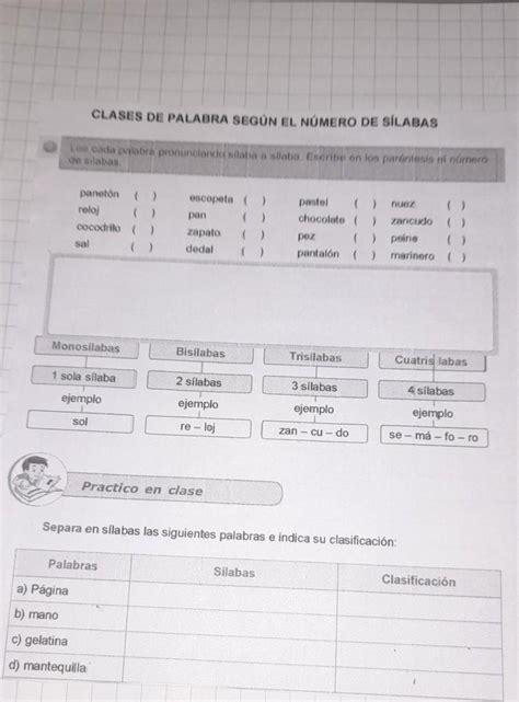 CLASES DE PALABRA SEGÚN EL NÚMERO DE SÍLABAS Lee cada palabra