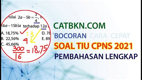 PEMBAHASAN SOAL TIU CPNS 2021 TRIK CARA CEPAT SOAL TIU CPNS 2021