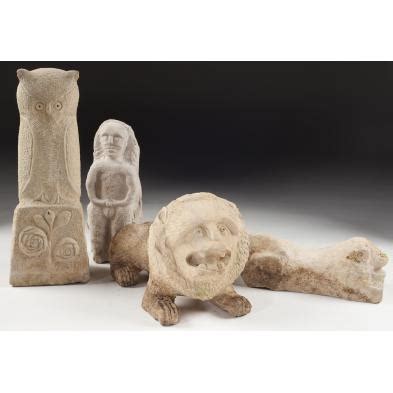 Four Folk Art Sandstone Sculptures (Lot 6 - Fine & Decorative Arts ...