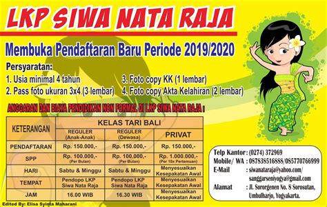 Lkp Siwa Nata Raja Membuka Pendaftaran Baru Periode 20192020 Sanggar