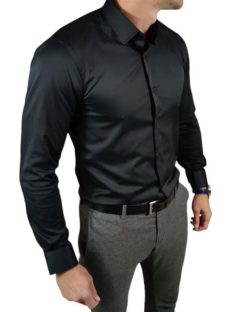 Klasyczna Koszula Slim Fit Czarna Elegancka Esp Allegro Pl