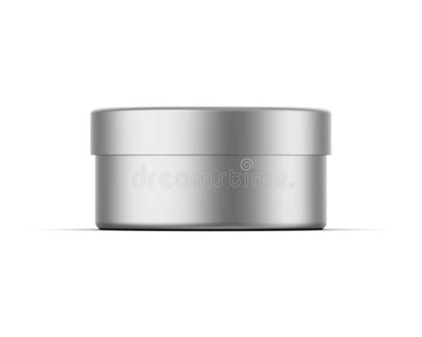 Metallic Cosmetic Jar Mockup Blank Aluminium Round Tin Box On Isolated