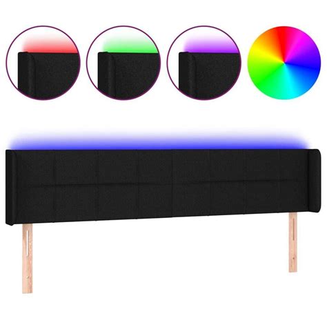 T Te De Lit Led Noir X X Cm Tissu Ebay