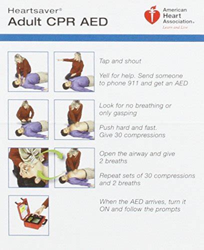 Heartsaver Adult Cpr Aed Wallet Card Pack Of 100 Aha 9781616690618 Books