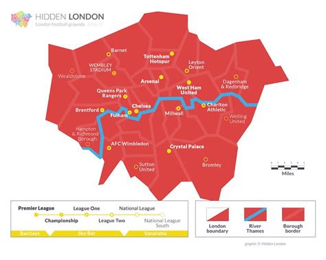 Map Of London Football Clubs Grounds For The Season London