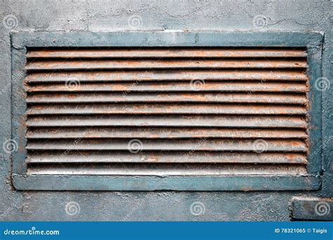 Rusty Ventilation Grille In Metal Wall Stock Image Image Of