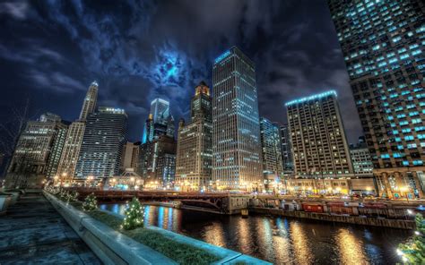 Chicago city night lights Night Skyline, City Skyline Art, Chicago ...