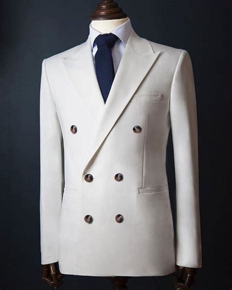 Mens White Double Breasted Formal And Wedding Wear Jacket Etsy In 2021 Dress Suits For Men