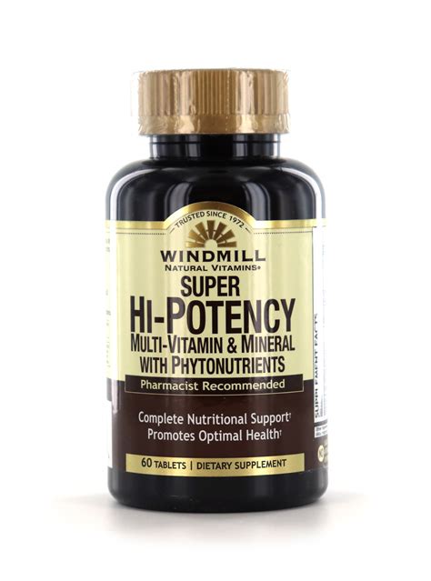 Super Hi Potency Multi Vitamin And Mineral Windmill Vitamins