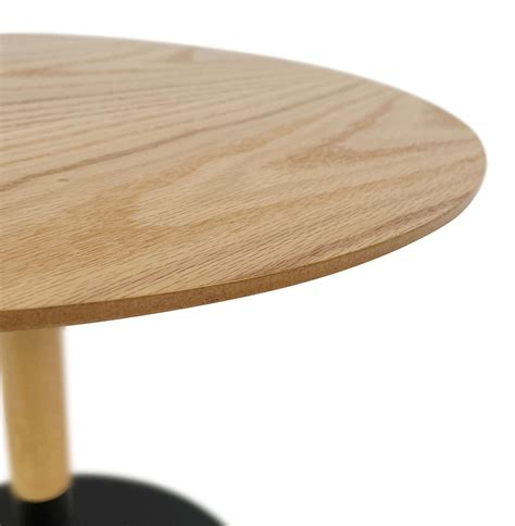 Table Basse Design Ronde Dila En Bois Finition Naturelle Et M Tal Noir