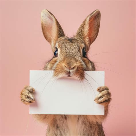 Premium Photo A Rabbit Holding A Sign That Says Rabbit On It