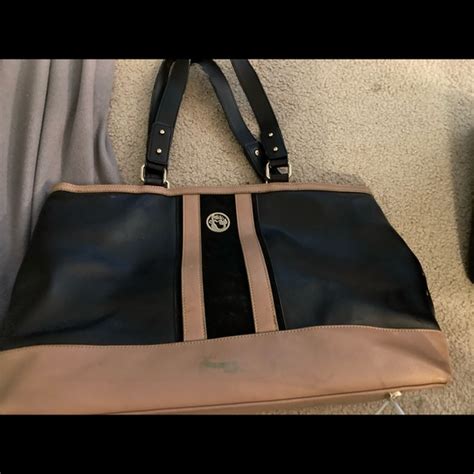 Spartina 449 Bags Spartina Black And Tan Leather Tote Bag Poshmark