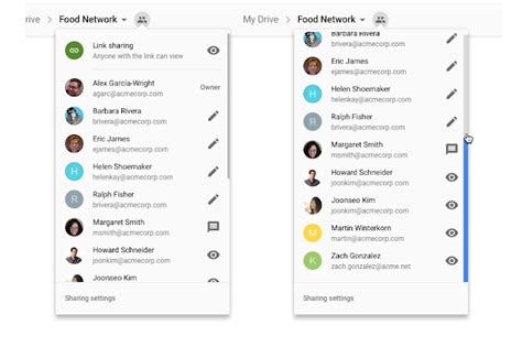 A simpler way to view teammates and sharing settings in Google Drive ...