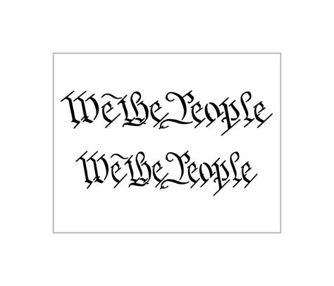 We The People Stencil Preamble United States Constitution Saying