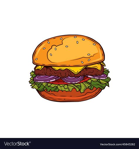 Burger Royalty Free Vector Image - VectorStock