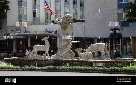 Mother Nature Fountain In Front Of The Aristocrat Manor Apartments At