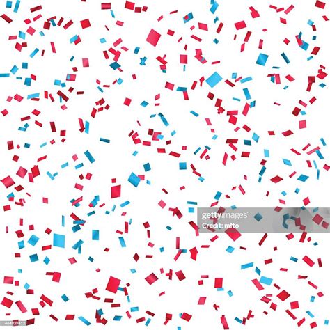 Blue And Red Confetti On White Background High Res Vector Graphic