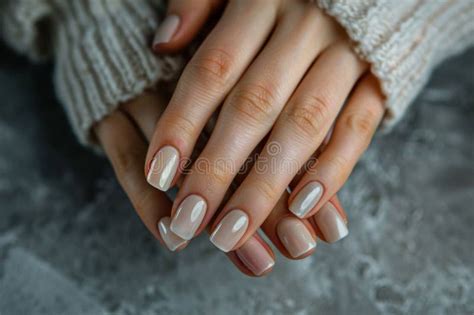 Hand With Neutral Nude Manicure Stock Photo Image Of Skincare Beauty 324530528