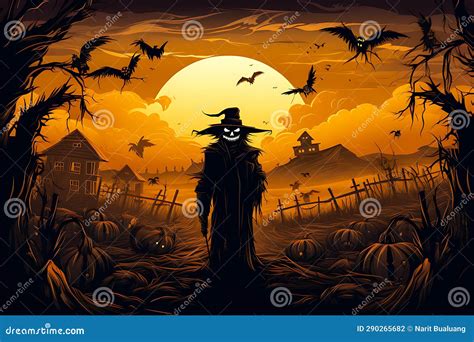 Scary Ghosts and Witch To Haunt the Halloween Season Night Stock Photo ...