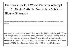 Guiness-Book-of-World-Records-Silvana-Kicks - St. David C.S.S.