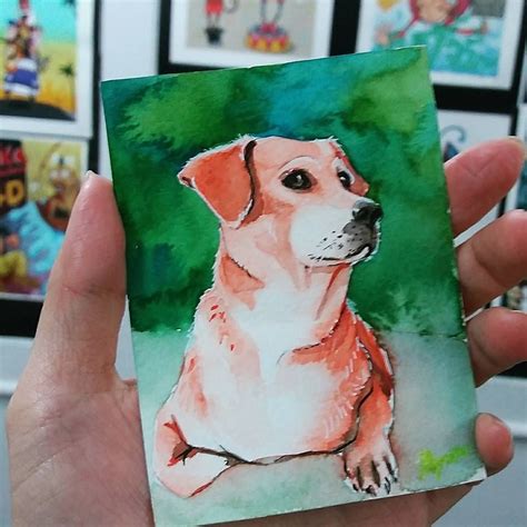 Lookchin , the orange dog watercolor art Pet Portrait Painting, Pet ...